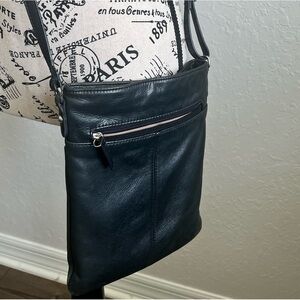 Margot anthropology leather crossbody bag black